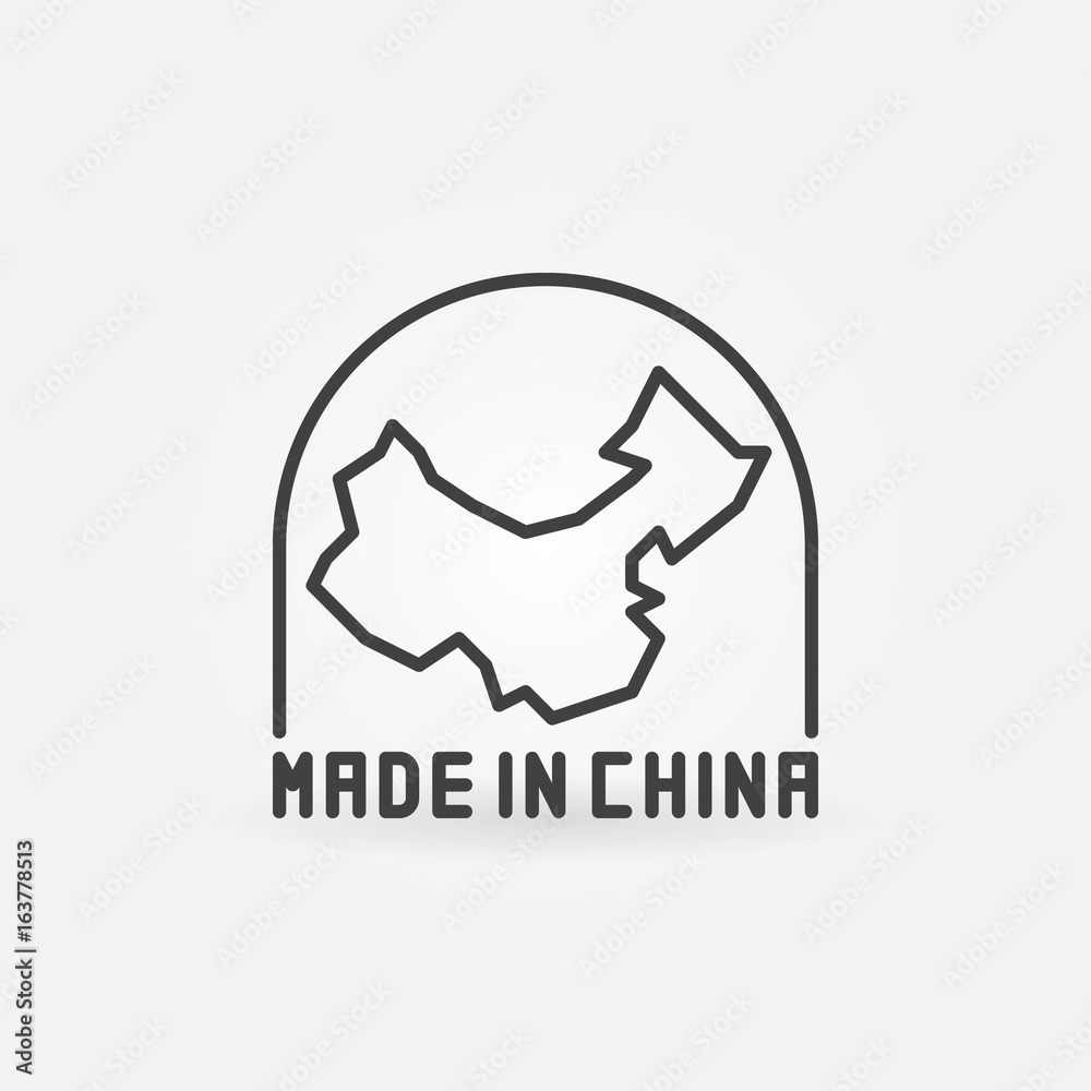 Made in China with map icon