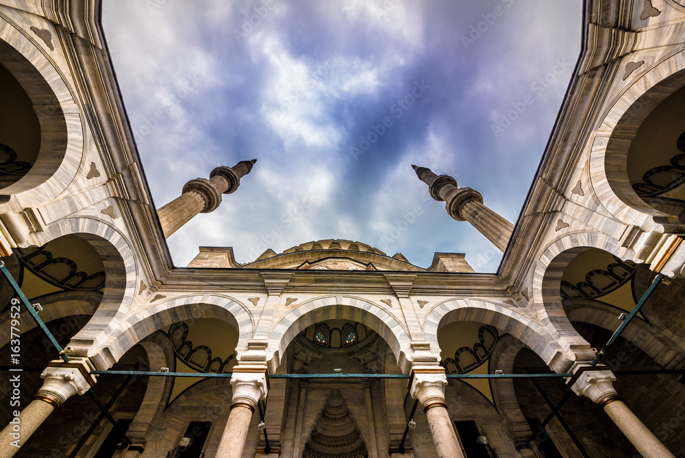 Exterior view of of Nuruosmaniye Mosque. The mosque was commissioned