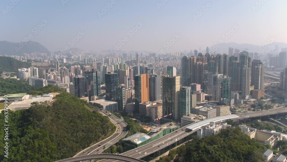 Hong Kong Aerial v109 Flying low over Lai Chi Kok into Cheung Sha Wan area with cityscaoe views Hong Kong Aerial v109 Flying low over Lai Chi Kok into Cheung Sha Wan area with cityscaoe views