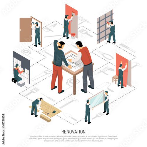 Isometric Renovation Infographics