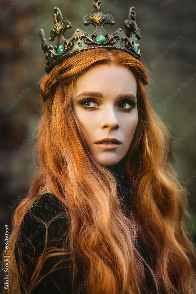Ginger queen near the castle Ginger queen near the castle