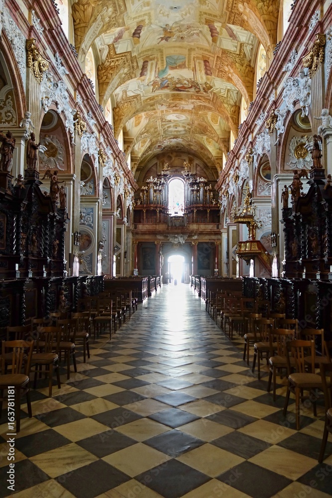 VELEHRAD, CZECH REPUBLIC - JULY 3, 2017. Basilica of Saint Cyrillus and Methodius in Velehrad village, Moravia, Czech republic. 