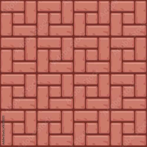 Red Concrete paving slabs surface. Vector Seamless texture backgrounds