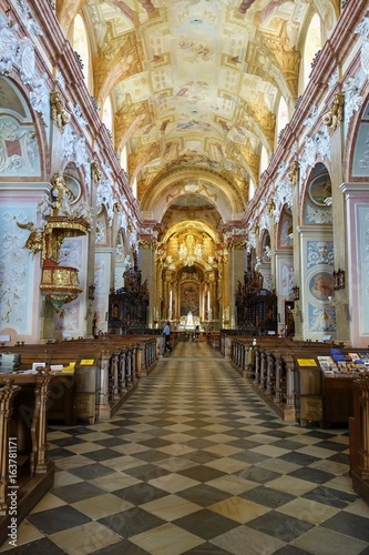 VELEHRAD, CZECH REPUBLIC - JULY 3, 2017. Basilica of Saint Cyrillus and Methodius in Velehrad village, Moravia, Czech republic. 