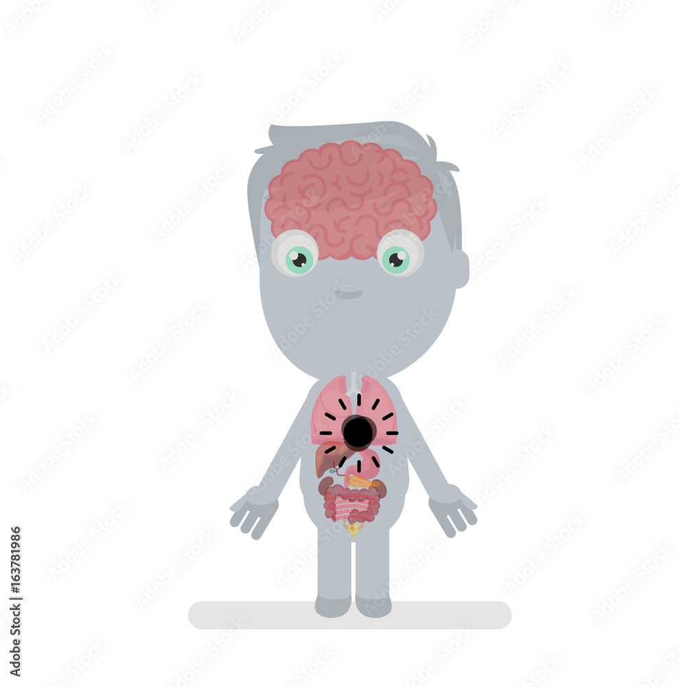 Human body anatomy vector illustration: Heart problems