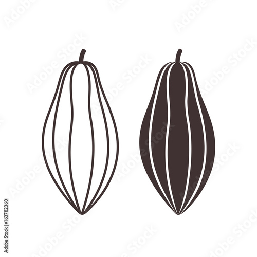 Cocoa Outline. Isolated cocoa on white background