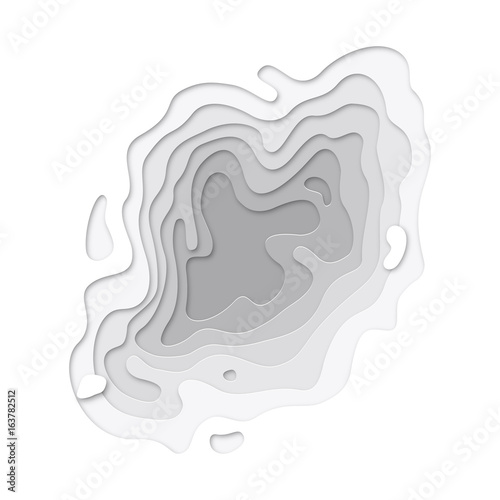 Papercut layers topography texture background of 3D paper cut vector art website template
