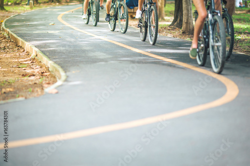 Bike path,movement of cyclist in the park
