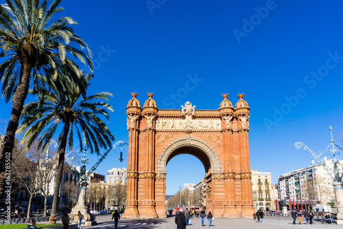 BARCELONA SPAIN - February 9, 2017: Arc de Triomf in Barcelona Spain.