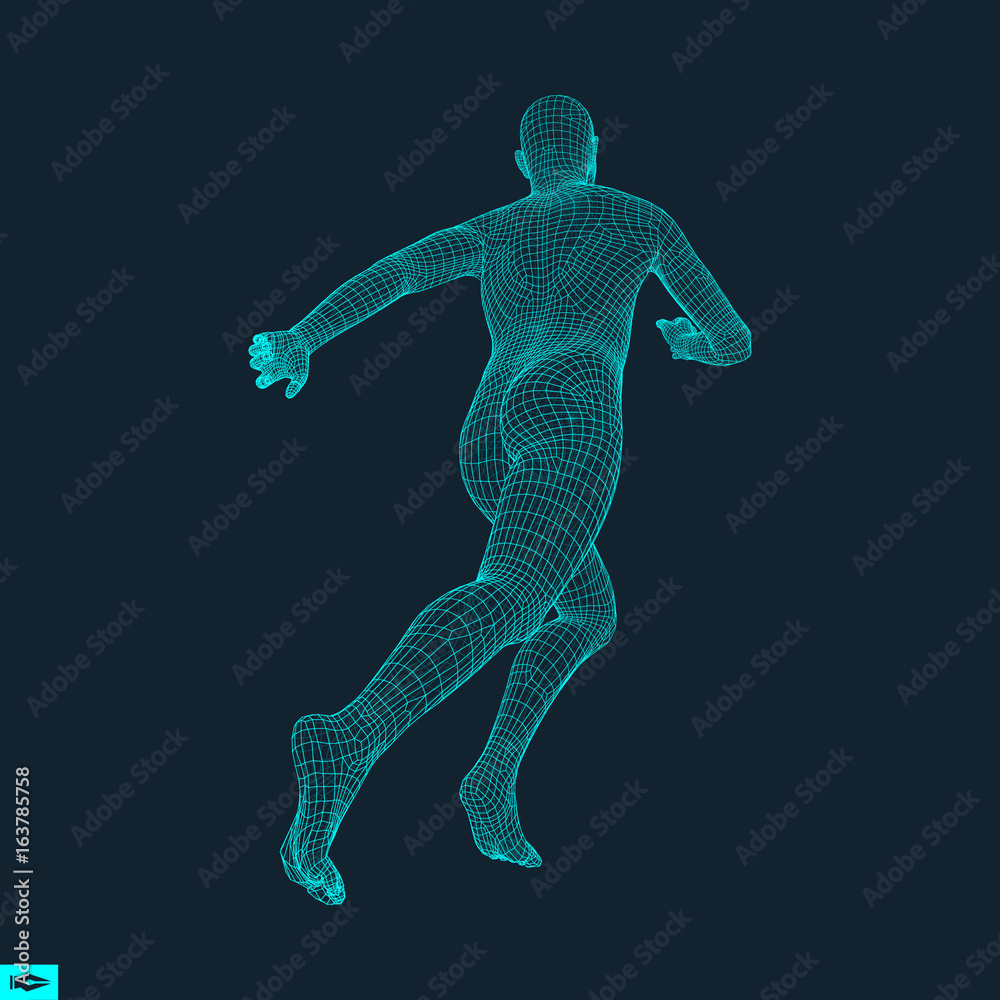 3d Running Man. Design for Sport, Business, Science and Technology. Vector Illustration. Human Body. 3d Running Man. Design for Sport, Business, Science and Technology. Vector Illustration. Human Body.