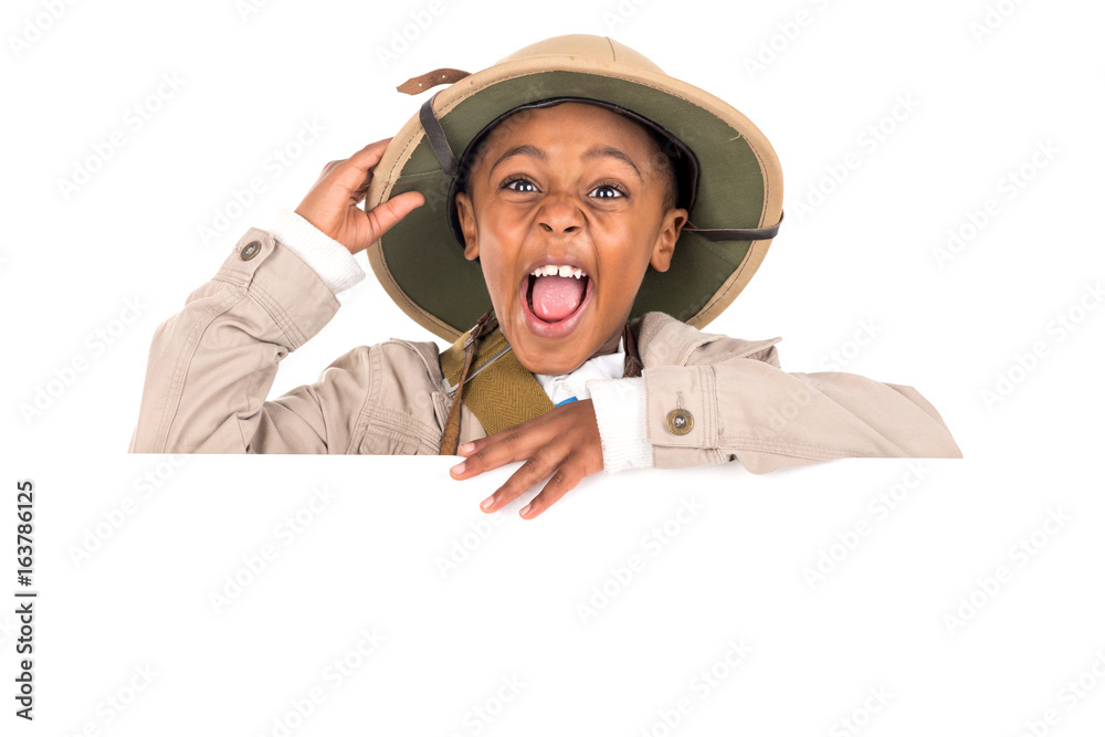 Boy in safari clothes Boy in safari clothes
