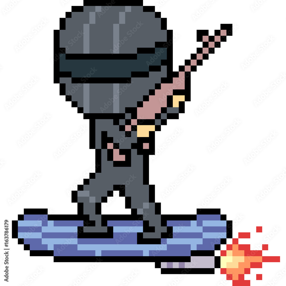 Obraz premium vector pixel art future soldier