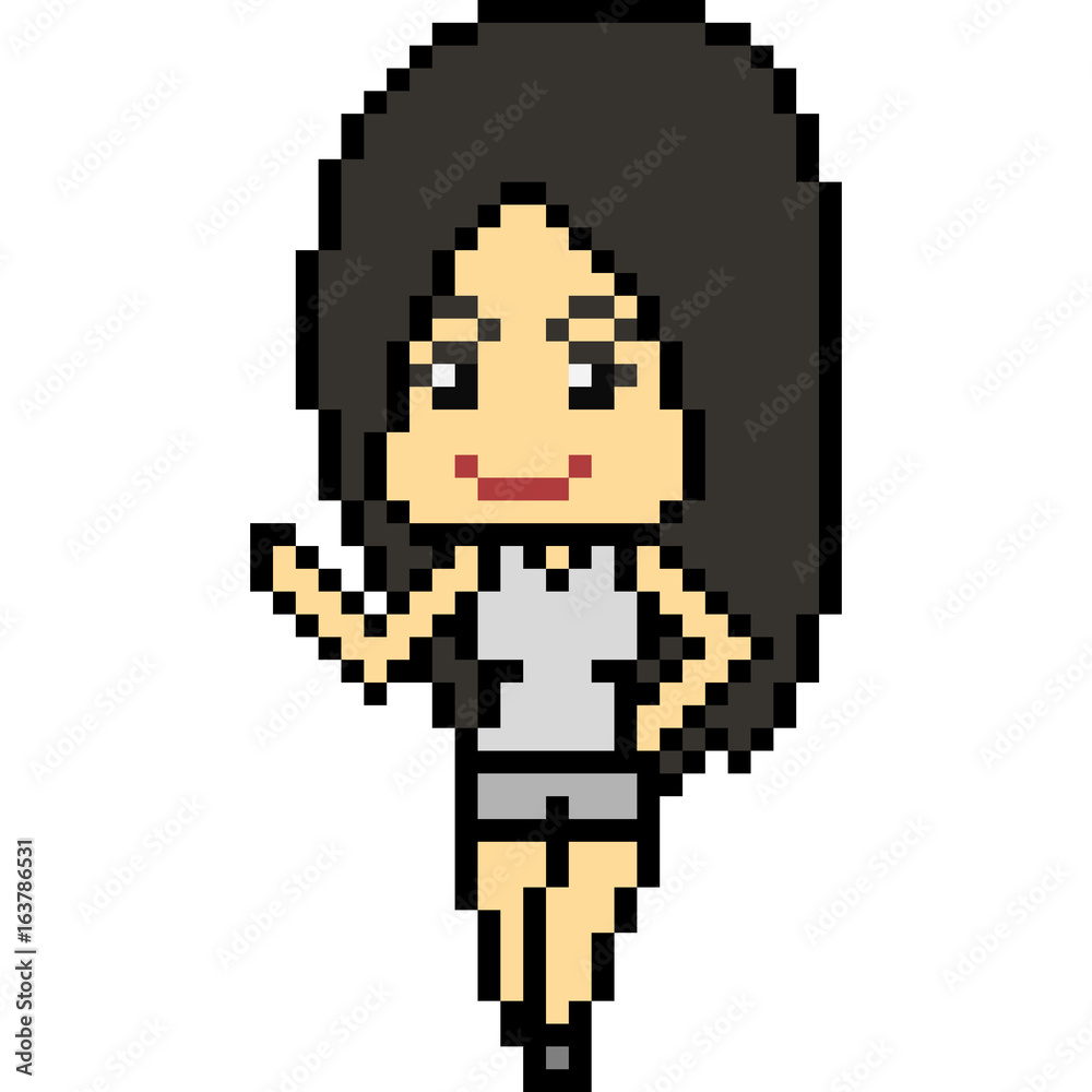 Fototapeta premium vector pixel art woman pose