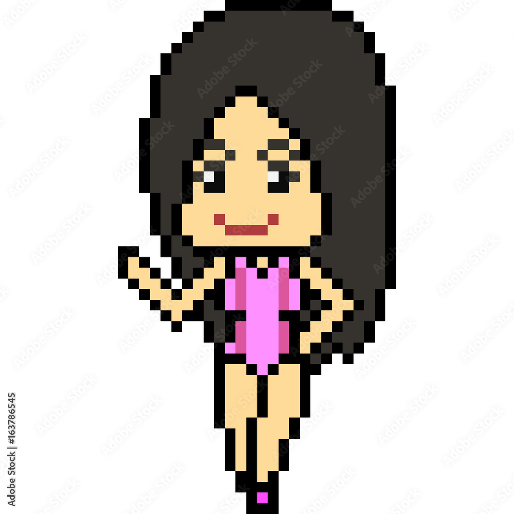 Fototapeta premium vector pixel art woman pose