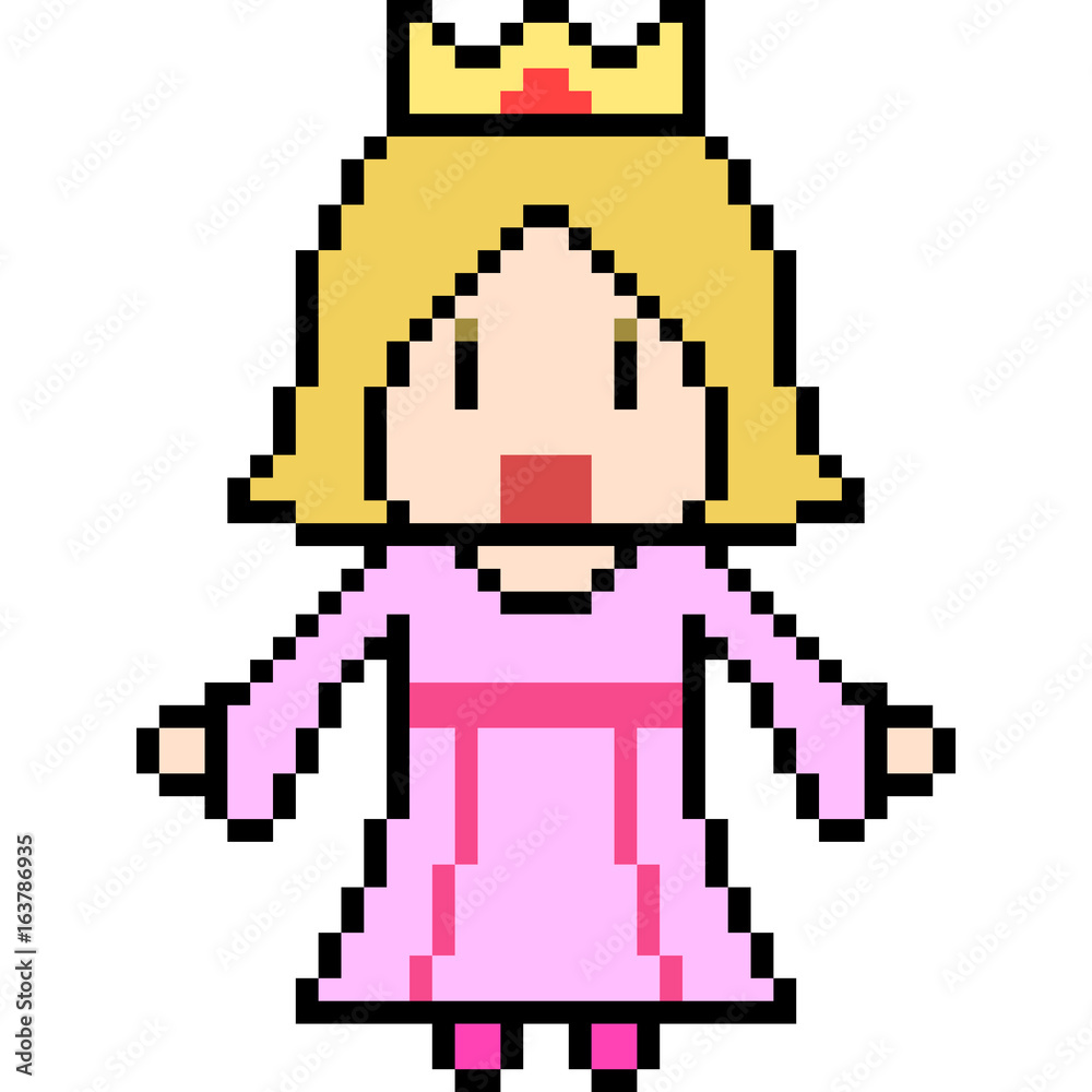 vector pixel art princess