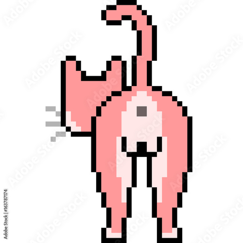 vector pixel art cat butt