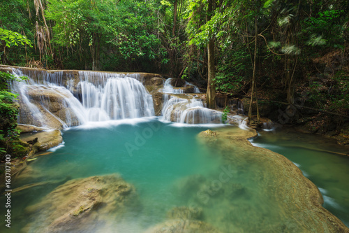 Huay Mae Kamin waterfall in Khuean Srinagarindra National Park  Kanchanaburi  Thailand