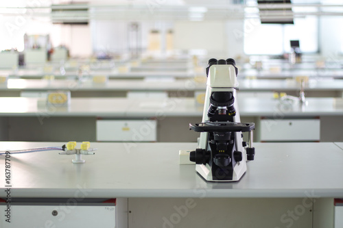 light microscope in laboratory room