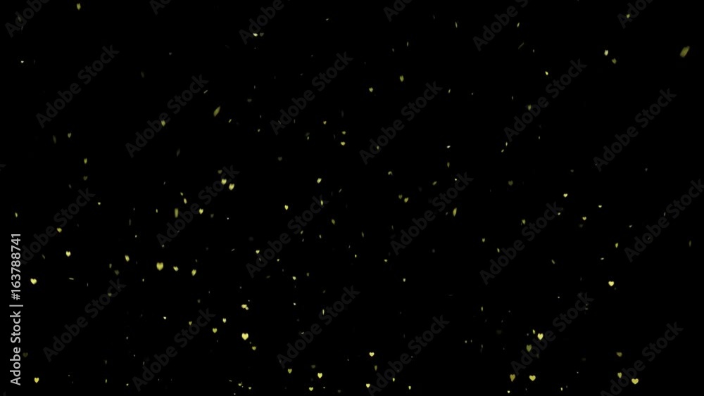 heart shaped particles rising bottom to top