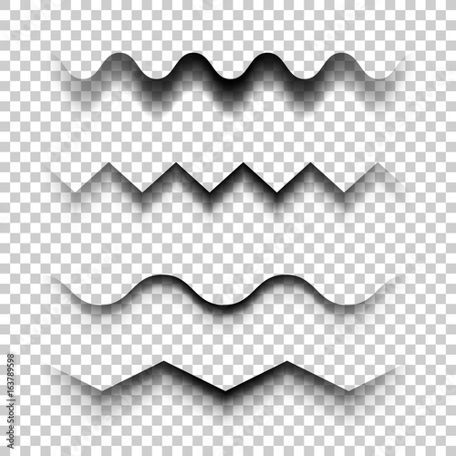 Transparent realistic paper shadow effects on a checkered background.