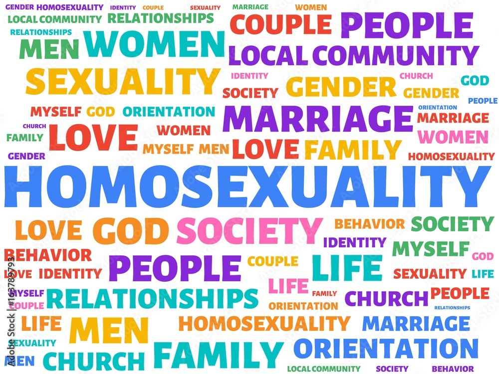 Obraz premium HOMOSEXUALITY - image with words associated with the topic HOMOSEXUALITY, word, image, illustration