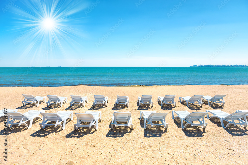 Beach chairs on the beach