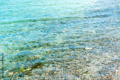 Blue clear sea water on the beach