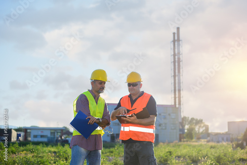 Engineers at industrial facility
