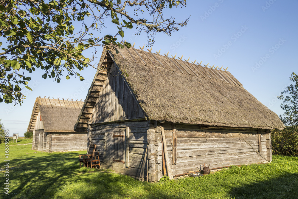 Traditional fisherman cabins in the Matsalu National Park (Estonia)