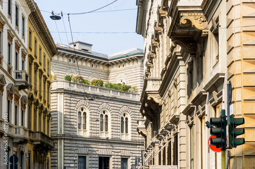 Traditional antique city building in Milan © ilolab