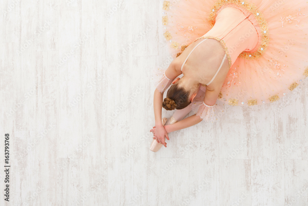 Fototapeta premium Ballet student exercising in ballet costume