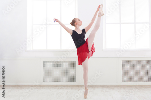 Beautiful ballerina dance on pointe