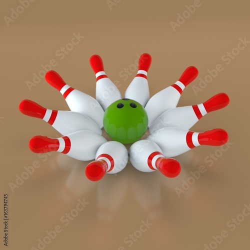 Bowling pins and bowling ba...