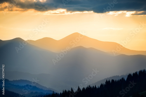 Beautiful sunset in the mountains © Pavlo Vakhrushev