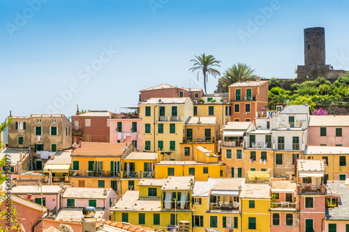 Farbige Häuser von Vernazza, Cinque Terre, Liguria, Italien