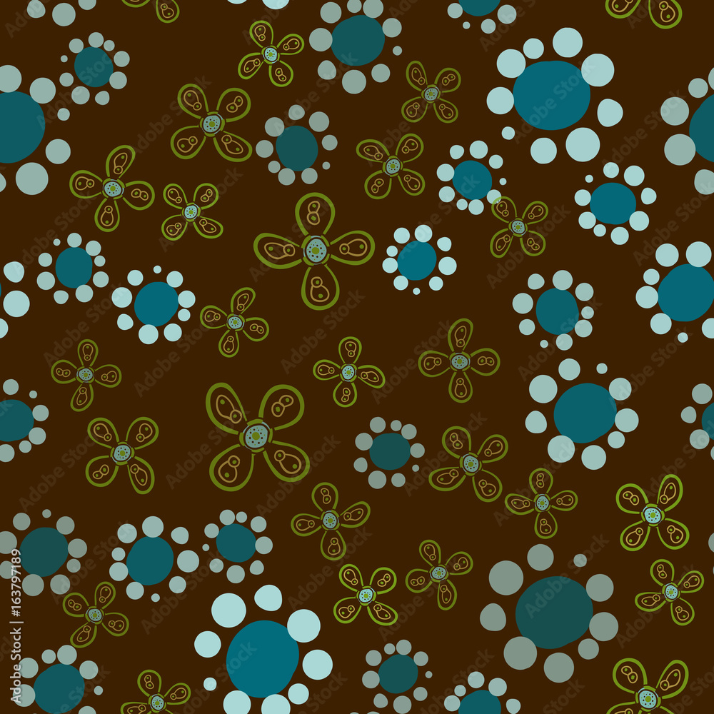 Childish seamless pattern with small stylized flowers. Childish seamless pattern with small stylized flowers.