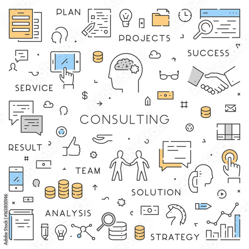 Modern line web concept for consulting