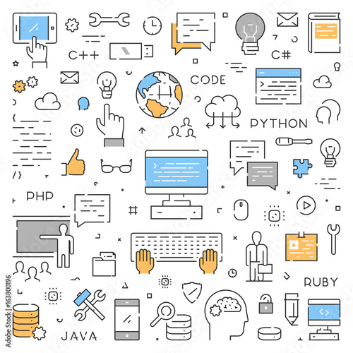 Line web concept for computer science