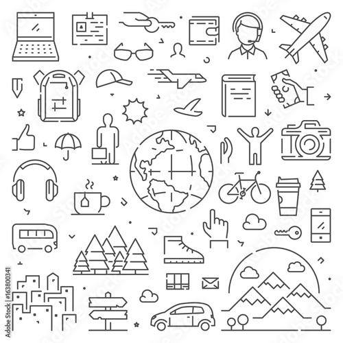 Line web concept for travel and tourism