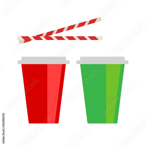 Soda cup flat icon, vector sign, colorful pictogram isolated on white. Symbol, logo illustration. Flat style design