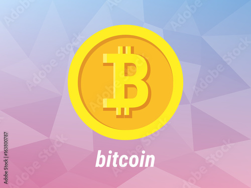Cripto currency Bitcoin flat vector logo, icon for web, sticker for print.