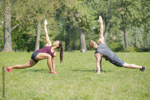 Woman doing stretching exer...