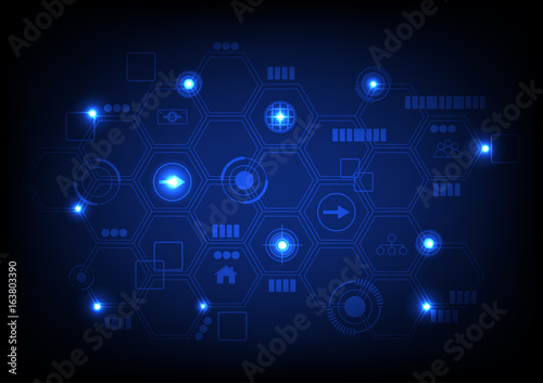 Abstract technology background on dark background vector illustration