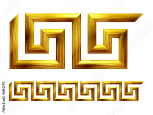 golden Meander, Element  for frame or frieze