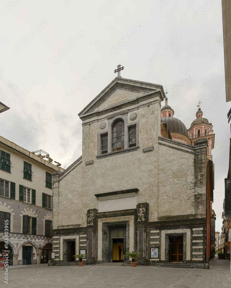 san Giacomo di Rupinaro church and square, Chiavari , Italy