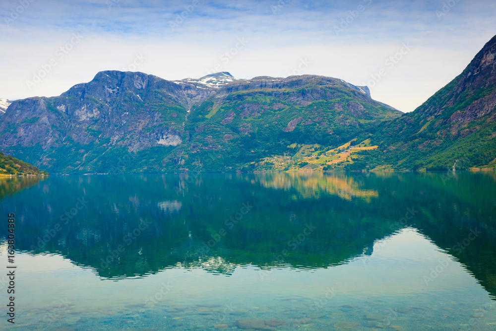 Mountains and fjord in Norway,