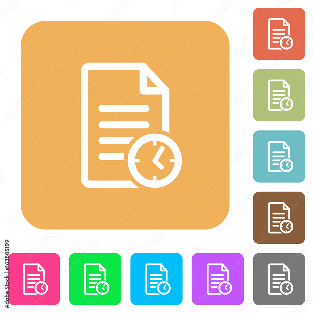 Document last modified time rounded square flat icons Document last modified time rounded square flat icons