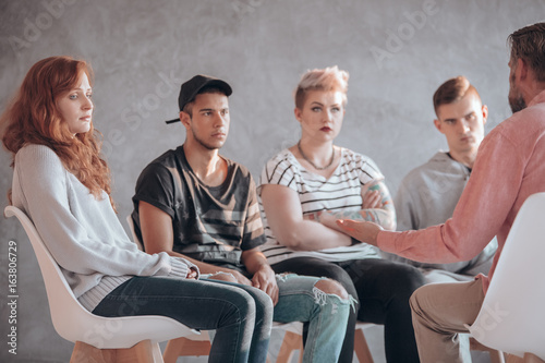 Troubled youth having therapy