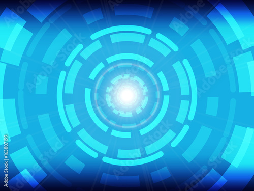 Abstract blue circle technology concept background. Vector illustration tech circle and technology background.