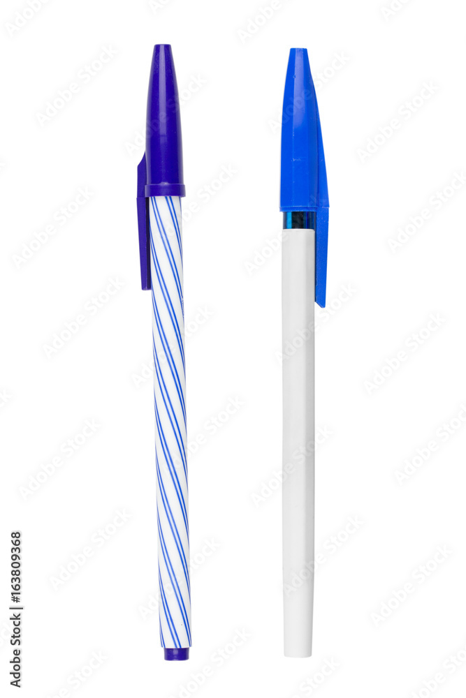 blue pen isolated on white bakcground